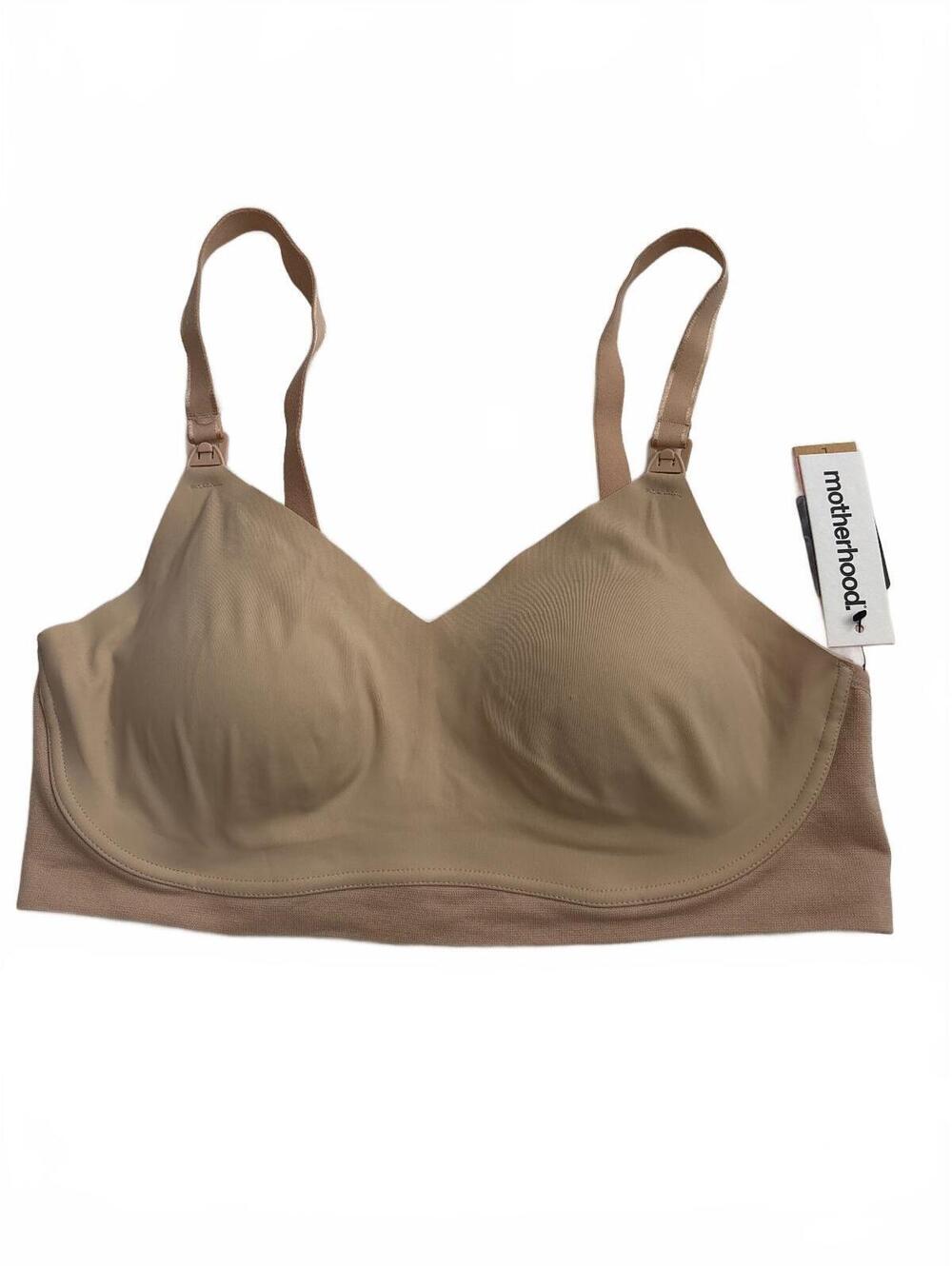 Motherhood Maternity Nursing Bra Large Nude Beige Stretchy Comfort